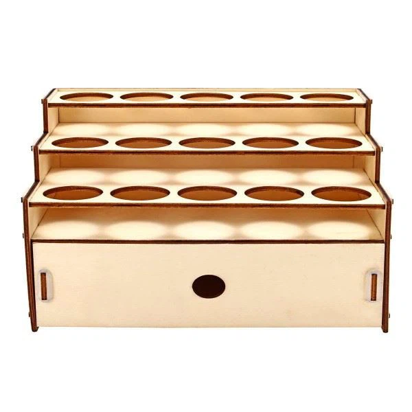 4 Layers Wooden Paint Stand with 15 Hole