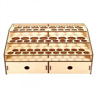 4 Layers Wooden Paint Stand with 58 Hole